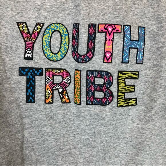 H&M "Youth Tribe" Gray Mock Neck Pullover Sweatshirt Women's Size Small S - Picture 7 of 8